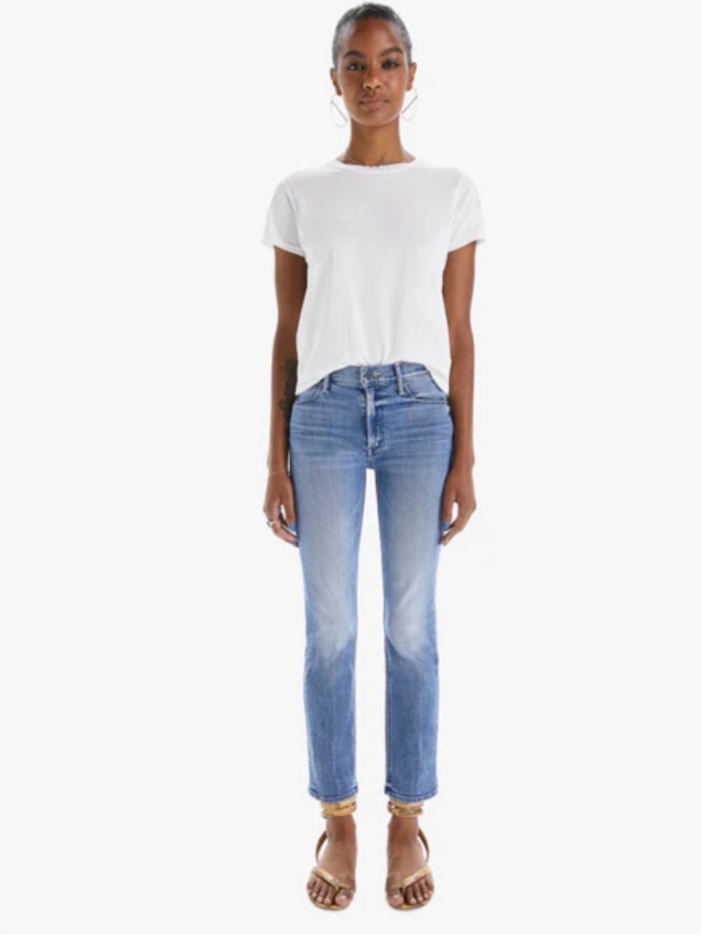 Mother Mid-rise Dazzler Ankle Fray- We the Animals